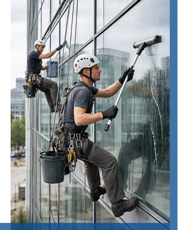 Мойка витражей альпинистами в Новом Уренгое от 728 р. под ключ|ВЫСОТНИК-Нвг