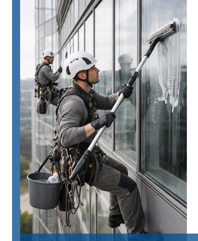 Высотная мойка сплошного остекления с выездом в Новом Уренгое