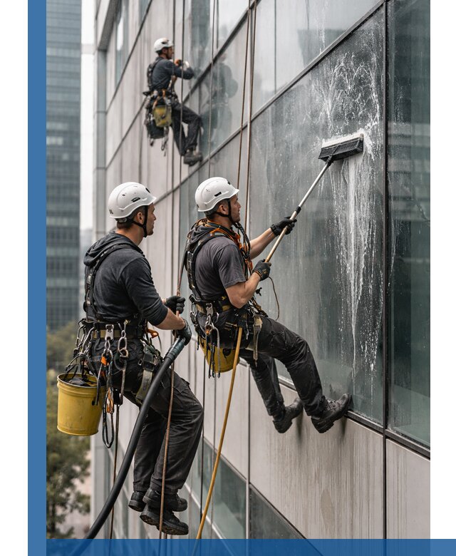 Профессиональная высотная мойка фасадов зданий в Новом Уренгое