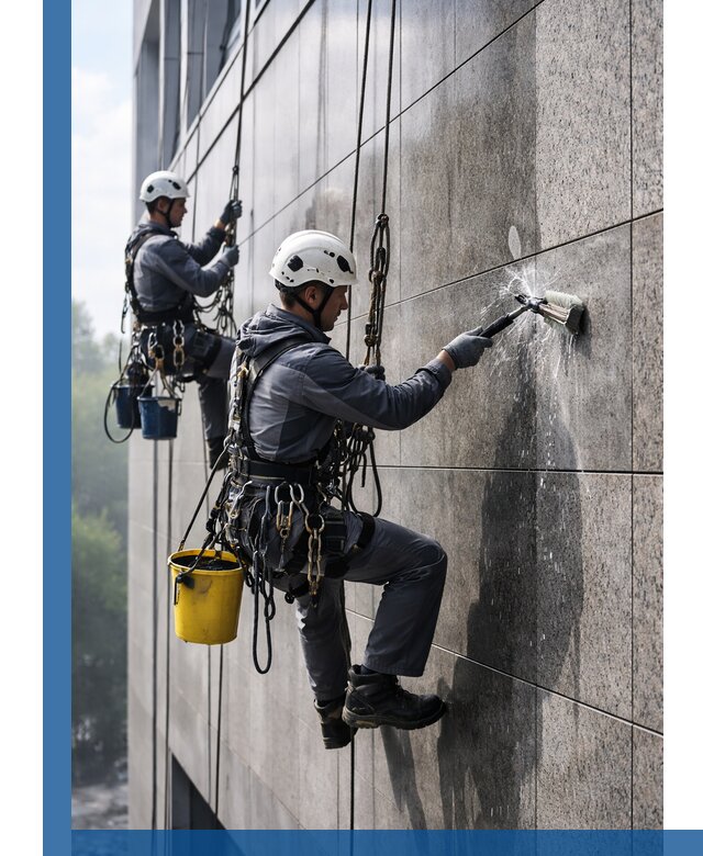 Профессиональная мойка фасада из керамогранита в Новом Уренгое