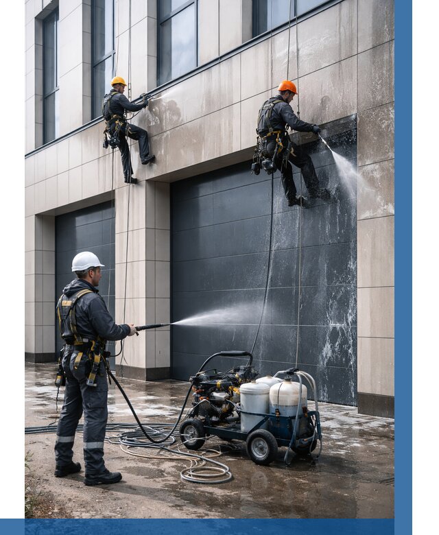 Послестроительная мойка фасада в Новом Уренгое от 312 р. | ВЫСОТНИК-Нвг