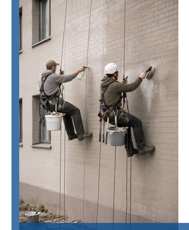 Удаление высолов с фасада зданий в Новом Уренгое без повреждений и следов