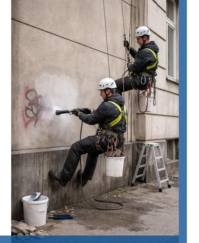 Удаление граффити с фасада в Новом Уренгое от 4679 р. | ВЫСОТНИК-Нвг