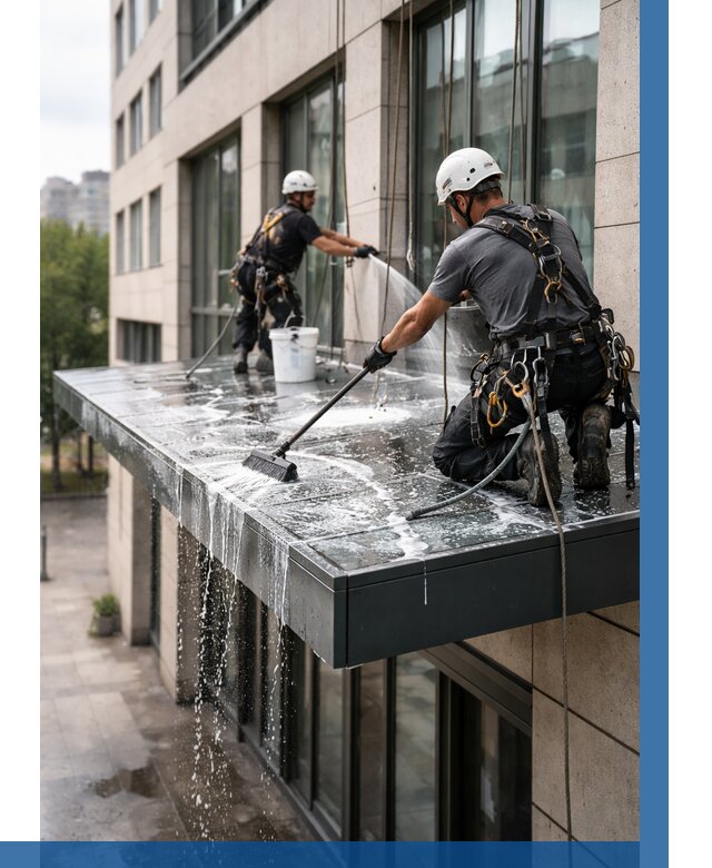 Мойка козырьков и навесов в Новом Уренгое от 3639 р. | ВЫСОТНИК-Нвг