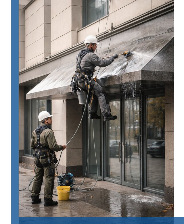 Профессиональная мойка козырьков и навесов в Новом Уренгое