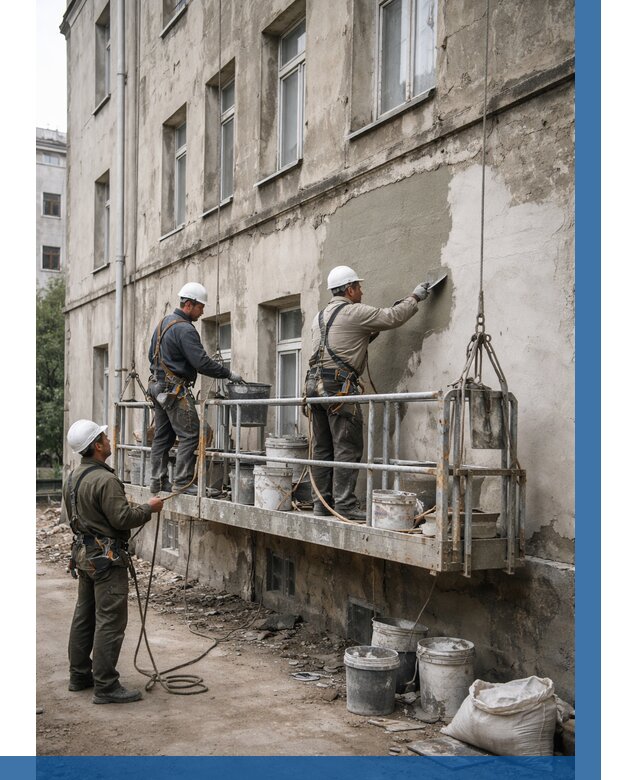 Капитальный ремонт фасада в Новом Уренгое от 4367 р. | ВЫСОТНИК-Нвг