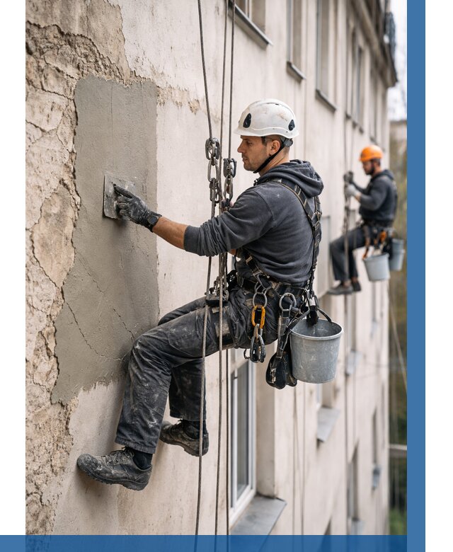 Восстановление штукатурки фасада в Новом Уренгое от 1248 р. | ВЫСОТНИК-Нвг