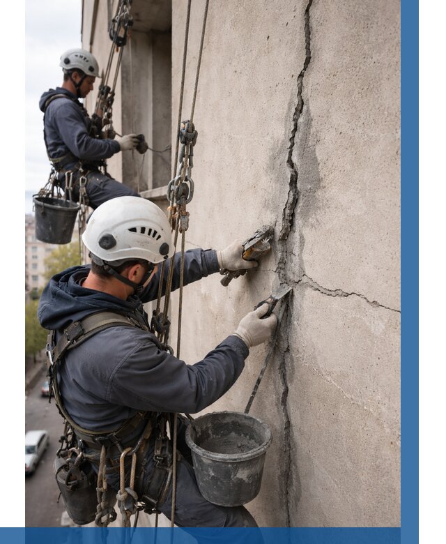 Заделка трещин на фасаде в Новом Уренгое от 936 р. | ВЫСОТНИК-Нвг