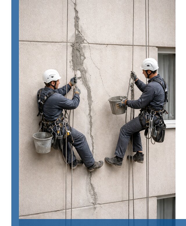 Заделка трещин на фасаде в Новом Уренгое с гарантийным ремонтом