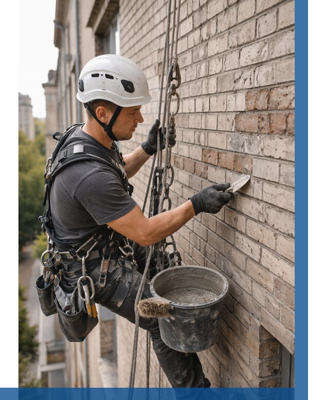 Ремонт кирпичной кладки фасада в Новом Уренгое от 1872 р. | ВЫСОТНИК-Нвг