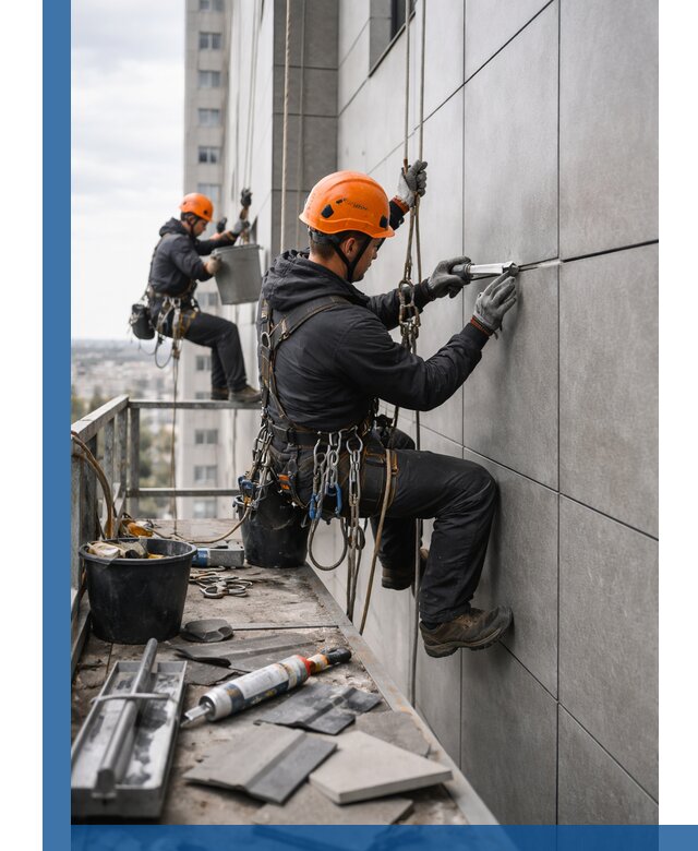 Профессиональный ремонт фасада из керамогранита в Новом Уренгое