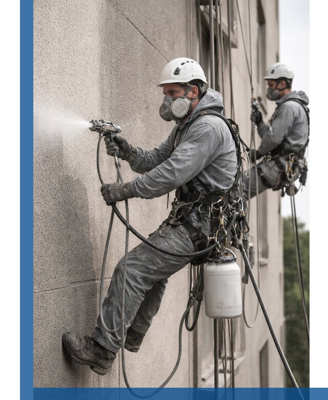 Безвоздушная покраска фасадов зданий в Новом Уренгое профессионально