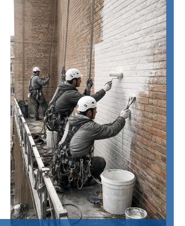 Покраска кирпичного фасада в Новом Уренгое от 364 р. | ВЫСОТНИК-Нвг