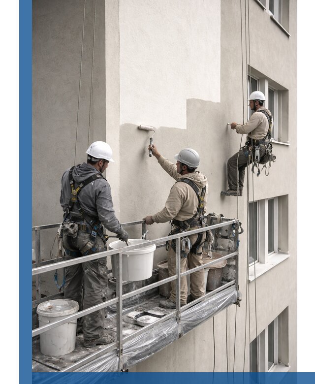 Покраска оштукатуренного фасада в Новом Уренгое под ключ с гарантией