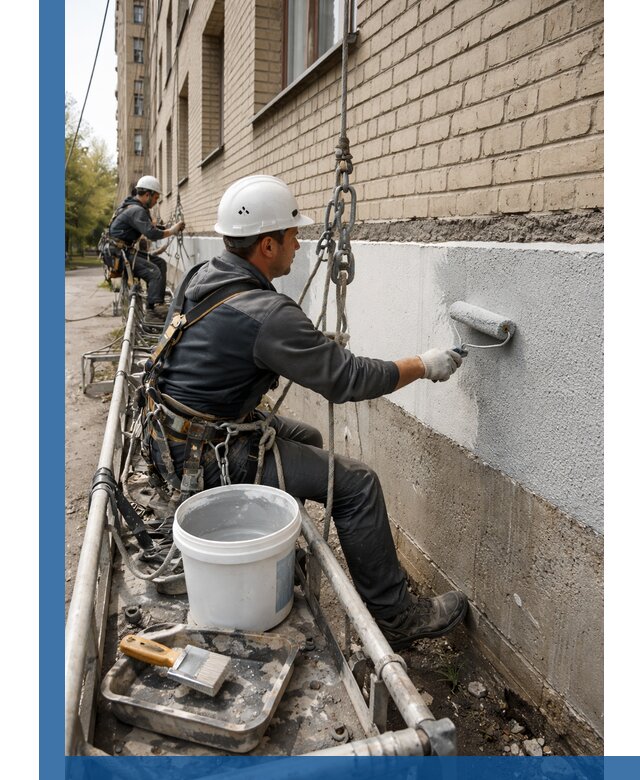 Окраска цоколя здания в Новом Уренгое профессионально и надежно