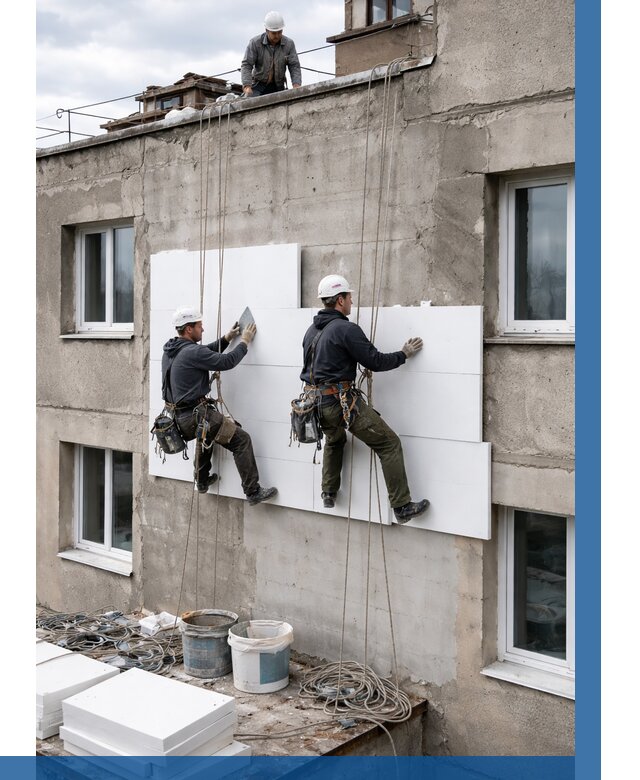 Утепление фасада пенополистиролом в Новом Уренгое от 1872 р. | ВЫСОТНИК-Нвг