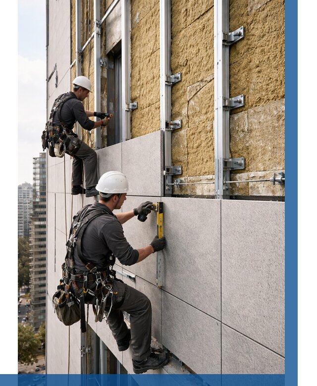 Монтаж вентилируемого фасада в Новом Уренгое от 3639 р. | ВЫСОТНИК-Нвг