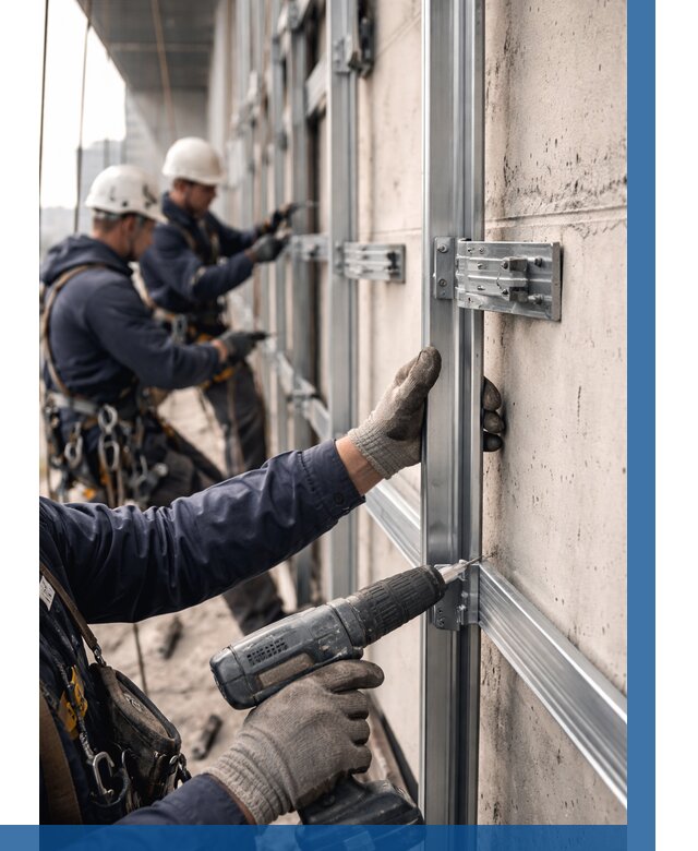 Монтаж подсистемы вентфасада в Новом Уренгое от 884 р. | ВЫСОТНИК-Нвг