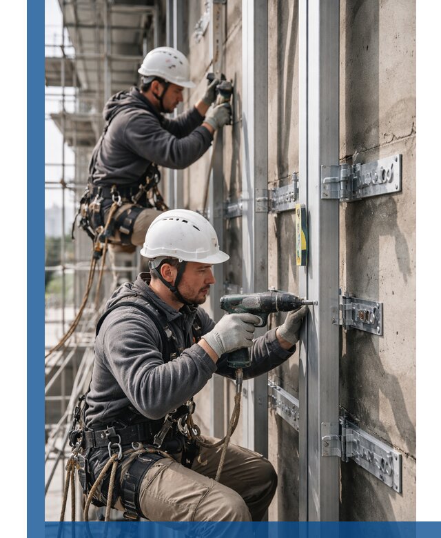 Монтаж и крепление подсистемы вентфасада в Новом Уренгое