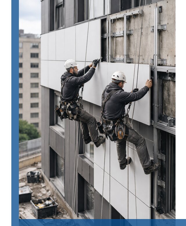 Монтаж композитных панелей фасада в Новом Уренгое под ключ