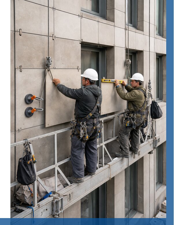 Монтаж керамогранита на фасад в Новом Уренгое от 2600 р. | ВЫСОТНИК-Нвг