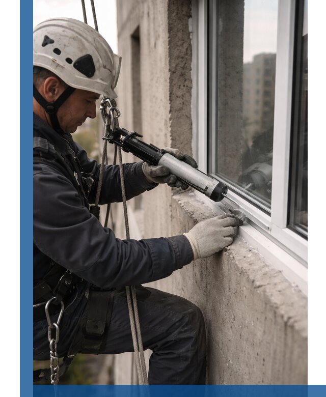 Герметизация оконных швов снаружи в Новом Уренгое профессионально