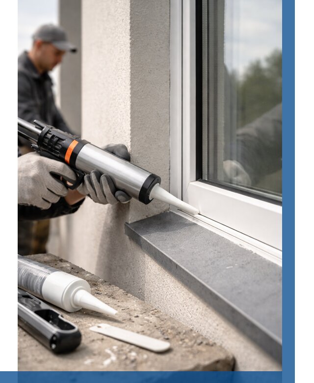 Герметизация монтажных швов окон в Новом Уренгое от 676 р. | ВЫСОТНИК-Нвг