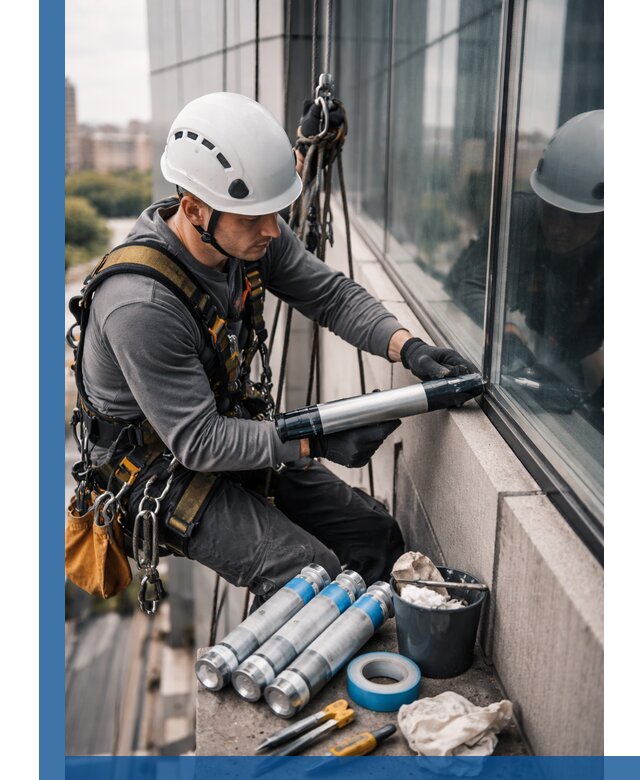 Герметизация стыков витража в Новом Уренгое для герметичных фасадов