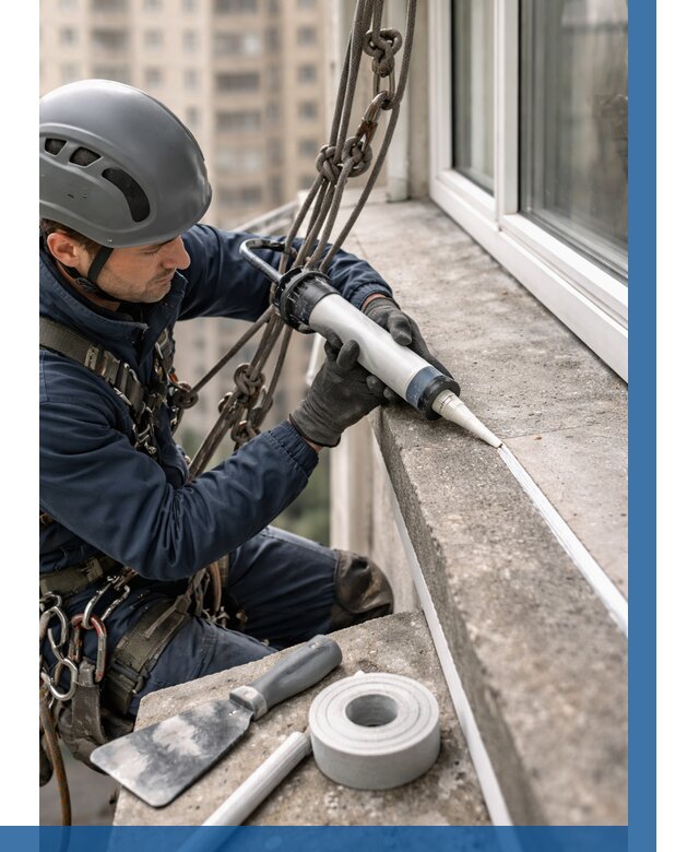 Герметизация балконного козырька в Новом Уренгое от 4679 р. | ВЫСОТНИК-Нвг