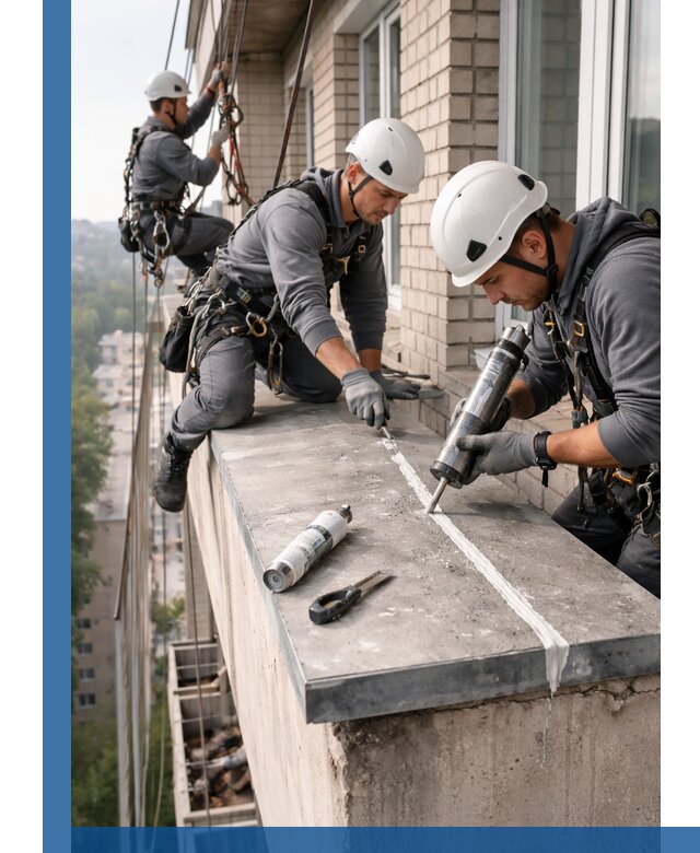 Герметизация балконного козырька в Новом Уренгое профессионально