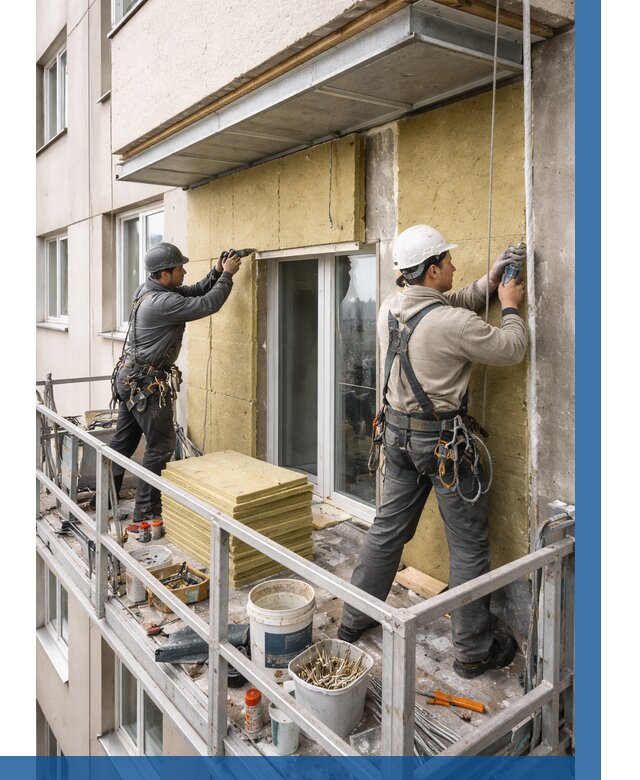 Утепление балкона снаружи в Новом Уренгое от 1664 р. под ключ ВЫСОТНИК-Нвг