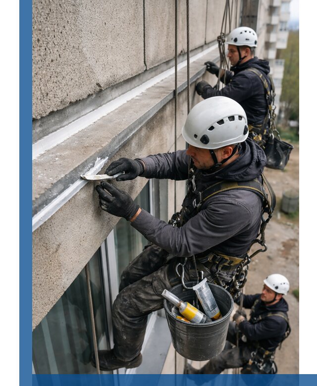 Герметизация примыкания балкона в Новом Уренгое под ключ с гарантией