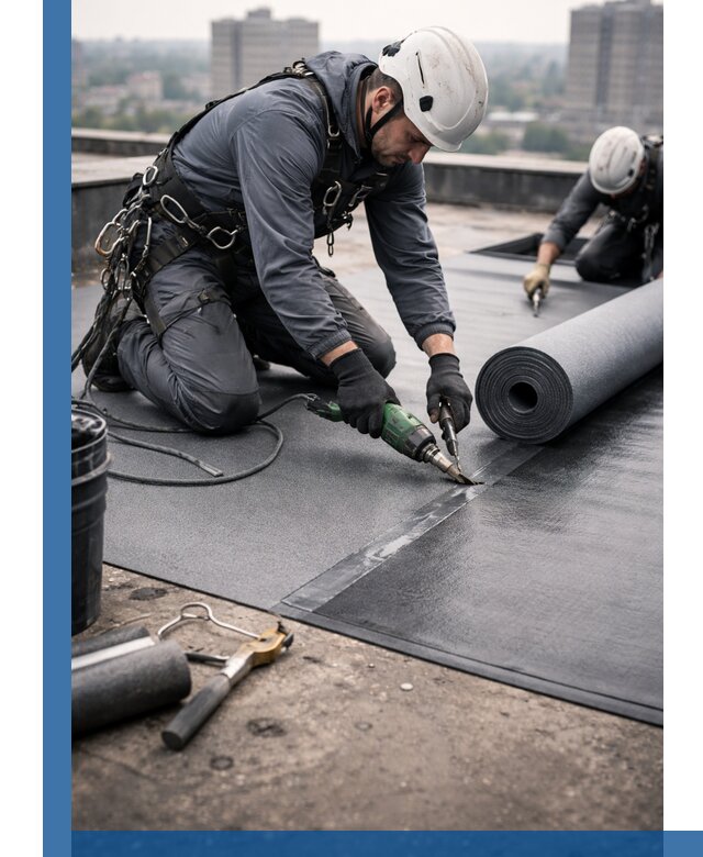 Ремонт мягкой кровли в Новом Уренгое с выездом промальпинистов