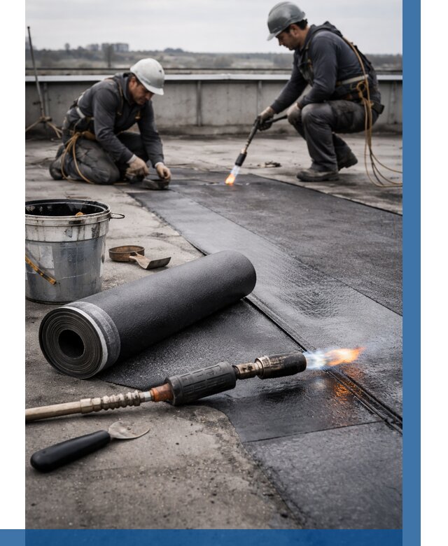 Ремонт рулонной кровли в Новом Уренгое от 676 р. | ВЫСОТНИК-Нвг