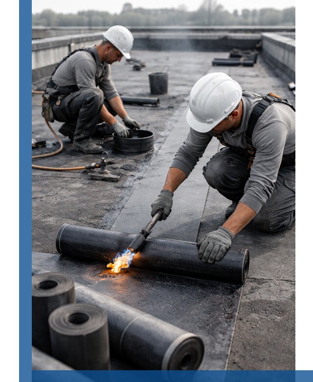 Ремонт рулонной кровли в Новом Уренгое герметизация и восстановление