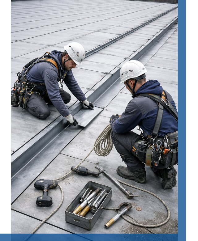 Ремонт фальцевой кровли в Новом Уренгое от 728 р. | ВЫСОТНИК-Нвг