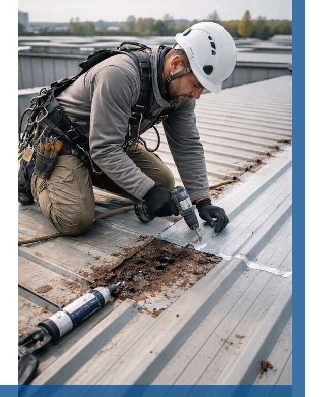 Ремонт профнастила на кровле в Новом Уренгое от 728 р. | ВЫСОТНИК-Нвг