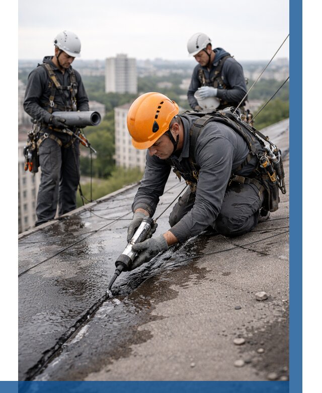 Устранение протечек кровли в Новом Уренгое от 12478 р. | ВЫСОТНИК-Нвг