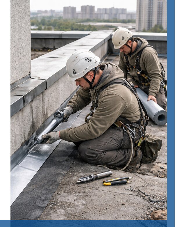 Ремонт кровельных примыканий в Новом Уренгое от 1248 р. | ВЫСОТНИК-Нвг