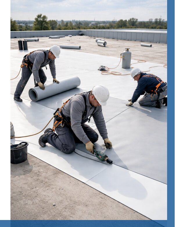 Монтаж мембранной кровли под ключ в Новом Уренгое от 1248 р. | ВЫСОТНИК-Нвг