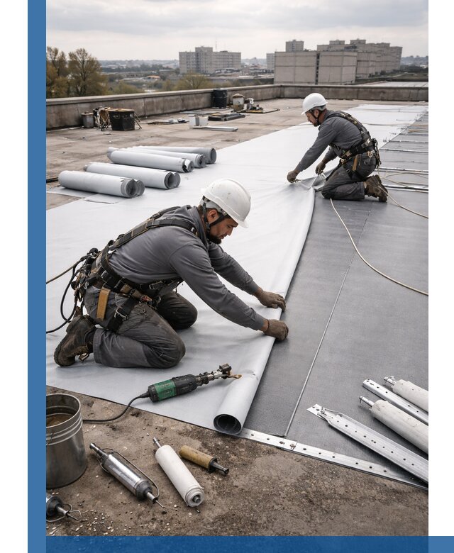 Монтаж мембранной кровли в Новом Уренгое для промышленных зданий