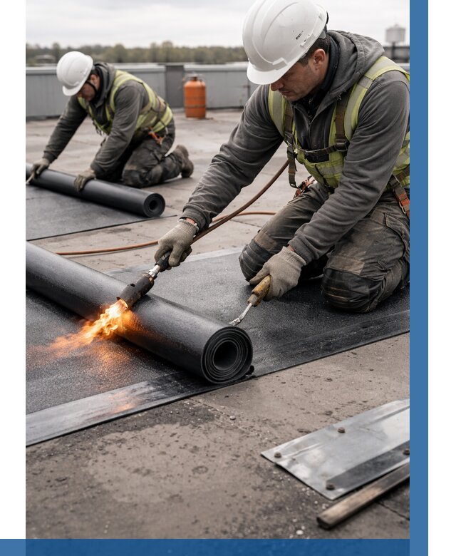 Монтаж наплавляемой кровли в Новом Уренгое от 884 р. — ВЫСОТНИК-Нвг