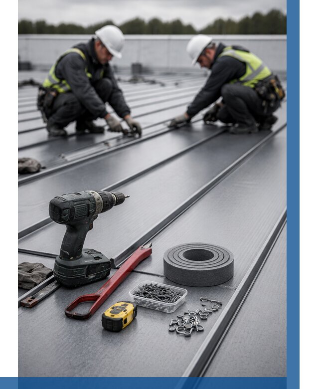 Монтаж фальцевой кровли в Новом Уренгое от 1872 р. | ВЫСОТНИК-Нвг