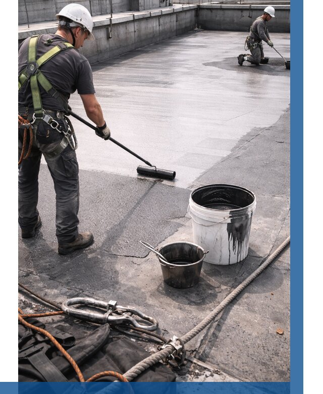 Гидроизоляция кровли жидкой резиной в Новом Уренгое от 520 р. | ВЫСОТНИК-Нвг