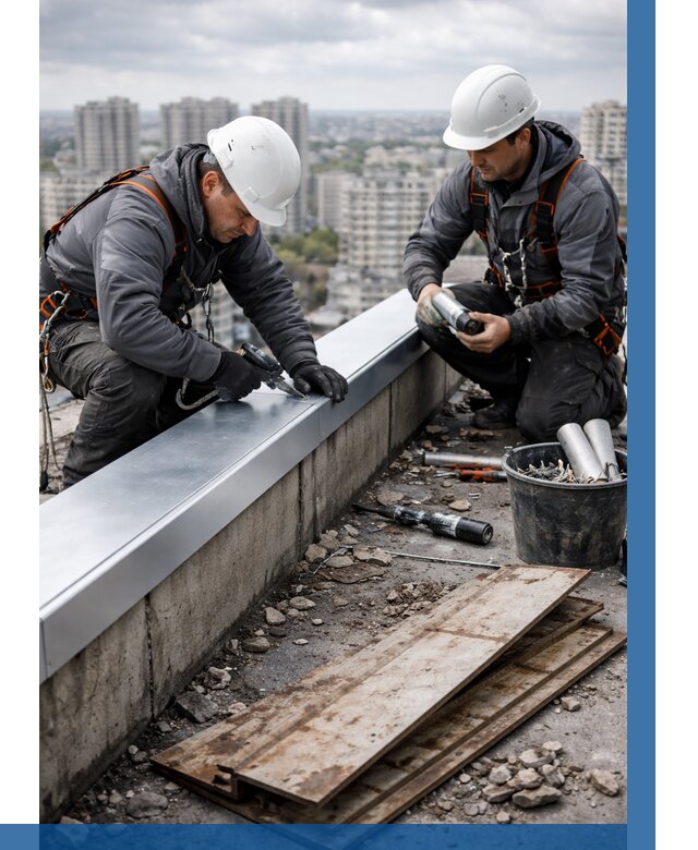 Замена парапетных крышек под ключ в Новом Уренгое от 1248 р. | ВЫСОТНИК-Нвг