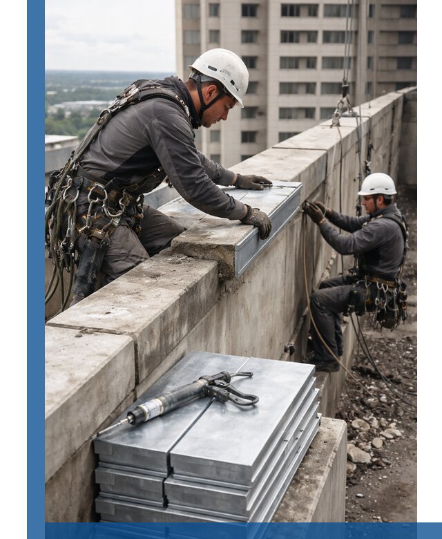 Замена парапетных крышек и установка новых в Новом Уренгое