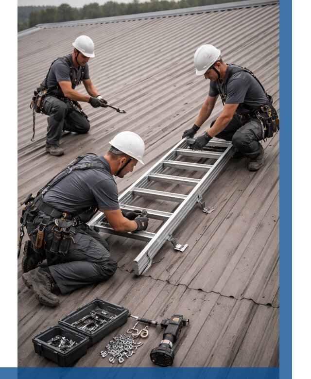 Монтаж кровельной лестницы в Новом Уренгое от 4679 р. | ВЫСОТНИК-Нвг