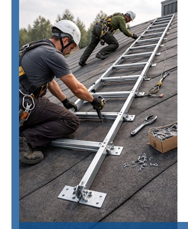 Профессиональный монтаж кровельной лестницы в Новом Уренгое под ключ