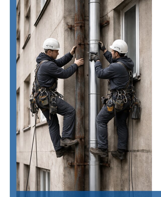 Замена водосточных труб в Новом Уренгое: монтаж и демонтаж под ключ