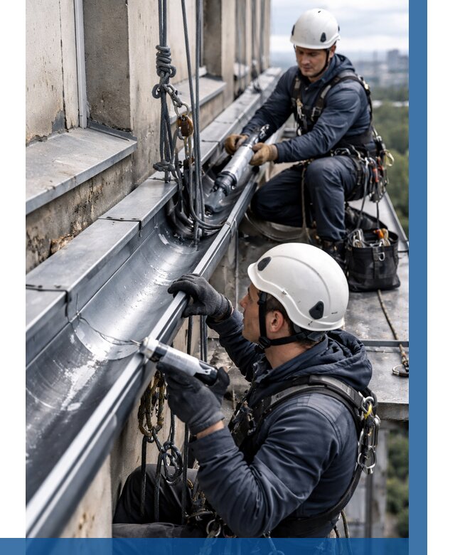 Ремонт водосточных желобов в Новом Уренгое от 6759 р. | ВЫСОТНИК-Нвг